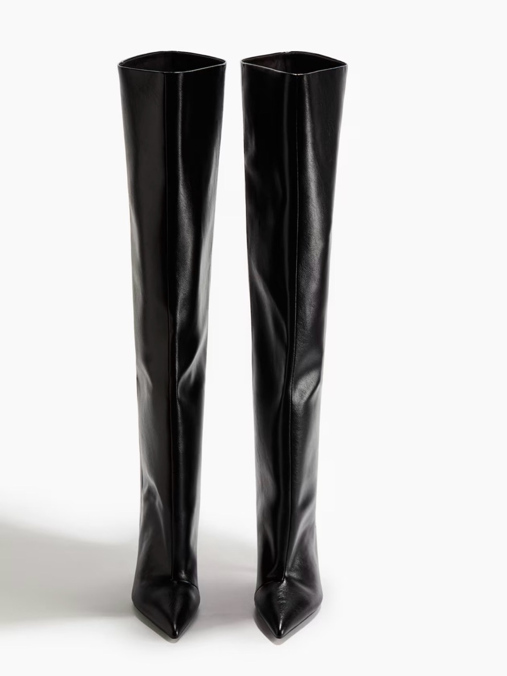Women's Black Over-the-Knee Pointed-Toe Boots